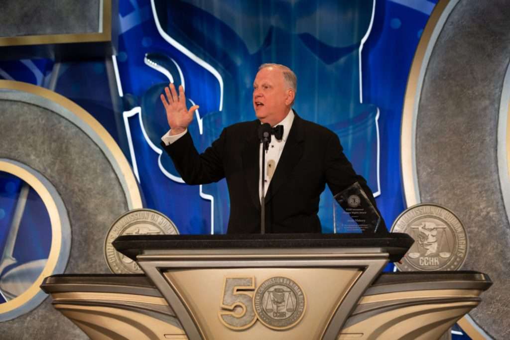 Andy Vickery Receives Human Rights Award 1 Andy Vickery receives award at CCHR 50th Anniversary Gala in 2019